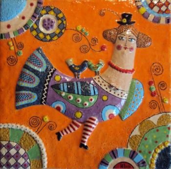 Ceramic panel "Merry Journey". Pankovskaya Irina