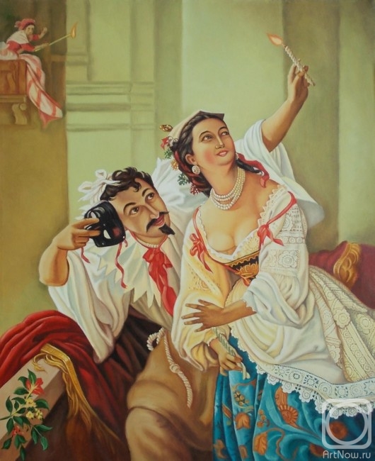 Linev Nikolay. Scene from the Roman carnival (copy of the fragment of Orlov P.N.)