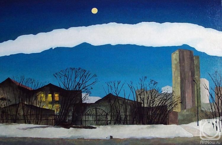 Kosheev Vladimir. City. Night. Smoke from the chimney