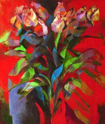 Bouquet on red