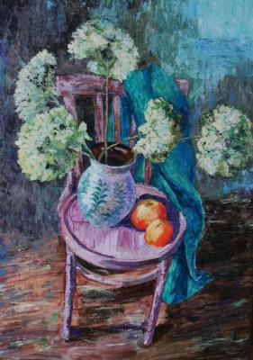 Still life with pink chair