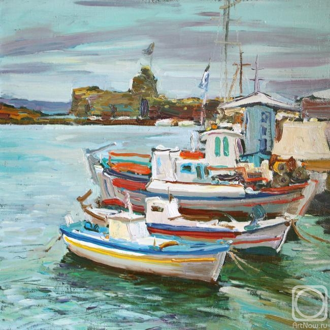 Gibet Alisa. harbor in Naousa (Paros, Greece)