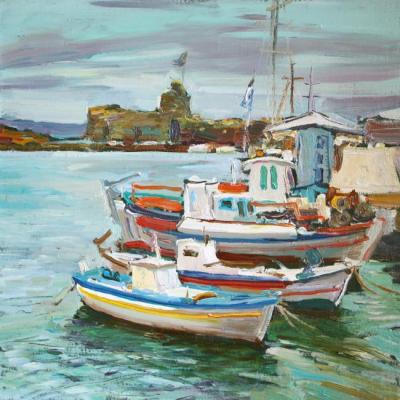 harbor in Naousa (Paros, Greece). Gibet Alisa