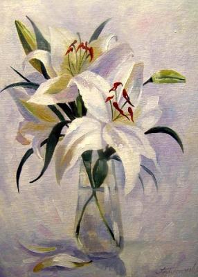 Flowers 31, white lilies. Gerasimov Vladimir