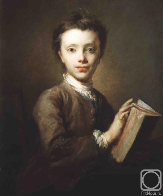 Kushevsky Yury. Copy of J.-B.Perronneau's" A boy with a book" (The State Hermitage,S.-Petersburg)