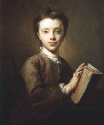 Copy of J.-B.Perronneau's" A boy with a book" (The State Hermitage,S.-Petersburg). Kushevsky Yury