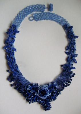 Necklace "Blue flowers" (Blue Necklace). Vasilyeva Valentina