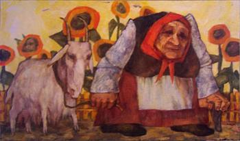 The grand-mother And the Goat. Karashkevich Inga