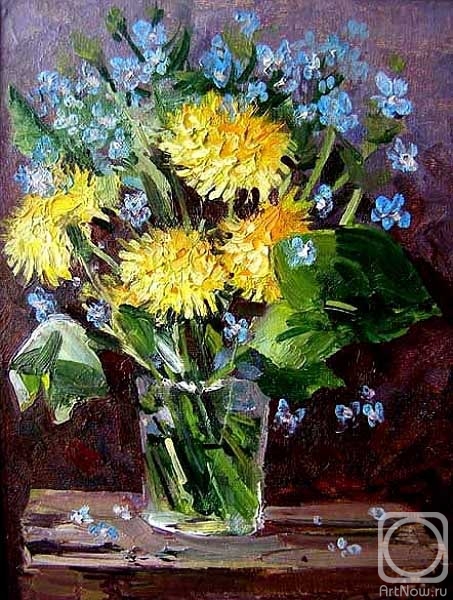 Gerasimov Vladimir. May flowers (dandelions, forget-me-nots)