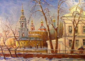 Moscow, spring walk on Yauzskaya Square. Gerasimov Vladimir