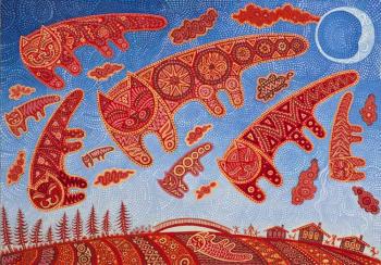 Red Cats on Blue Sky. Krivosheev Roman