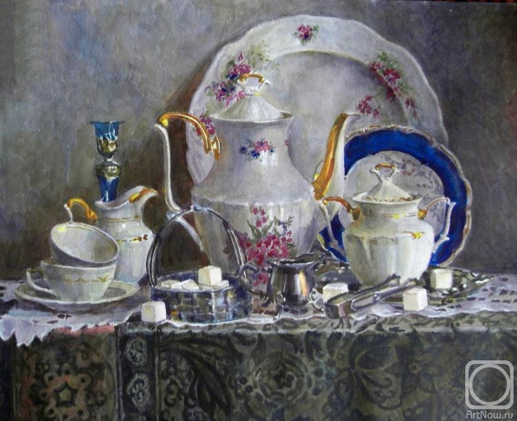 Nikolaeva Elena. Still life with porcelain