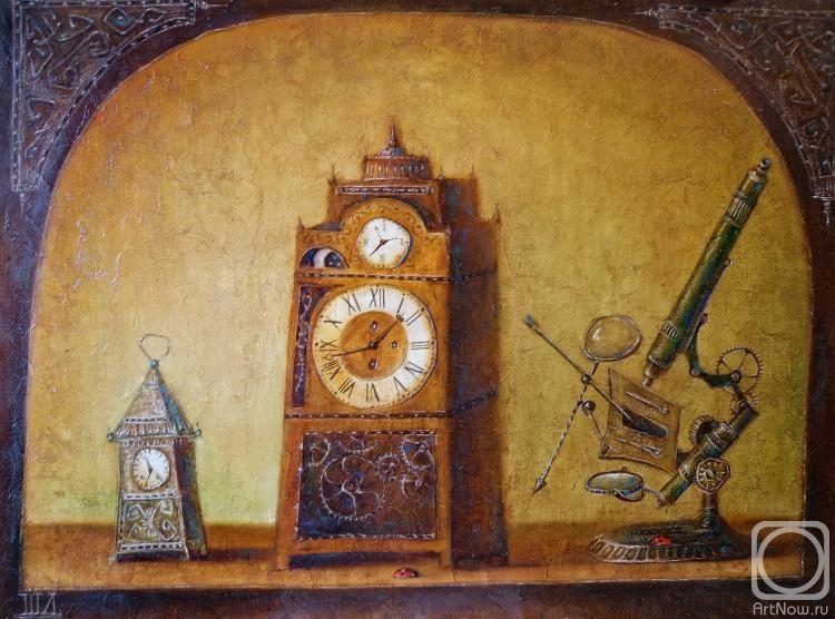 В доме стояли напольные старинные часы с боем и висели две картины неизвестного итальянского