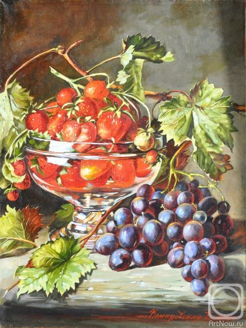 Komarovskaya Yelena. Strawberries and grapes