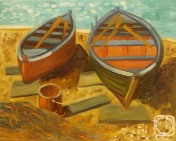 Lukaneva Larissa. 536 (Fishing boats on shore)