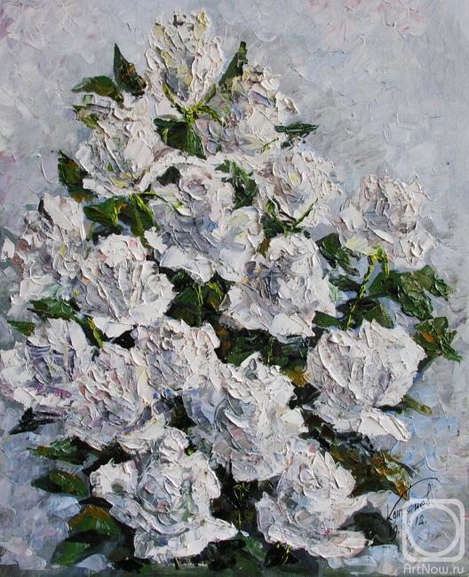 Konturiev Vaycheslav. White roses on a white background
