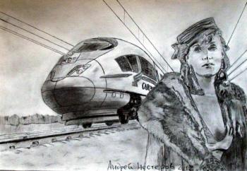 Peregrine rushes to the aid of Anna Karenina (Russian Railway). Nesteroff Andrey