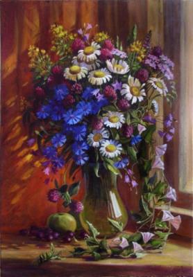 Bouquet with cornflowers