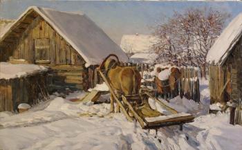 In the peasant household (Peasant Yard). Petrenko Boris
