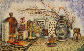 Still Life with Candles and Lamps (). Lukaneva Larissa