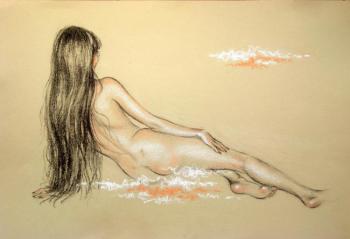 Bather with long hair 3