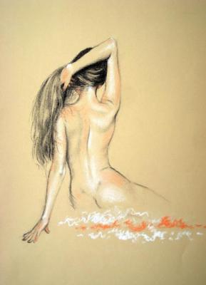Bather with long hair 2