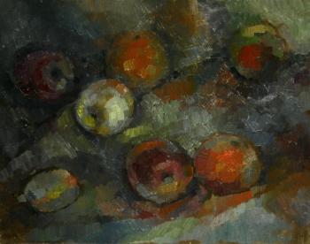 Fruits on a gray background. Spiridonova Tatiana