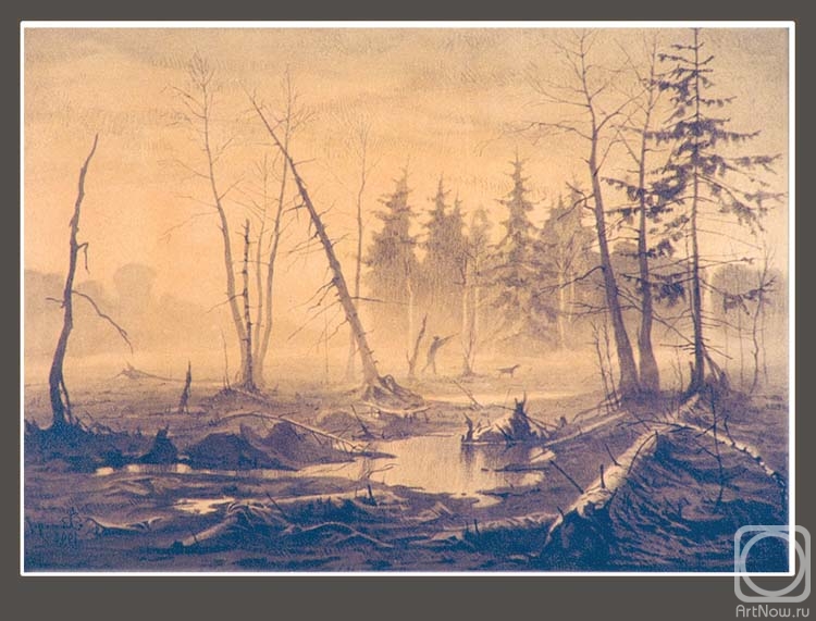 Finagenov Dmitriy. Landscape with a hunter