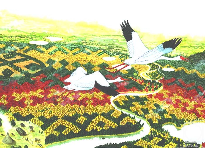 Fomin Nikolay. White Cranes above Yugra