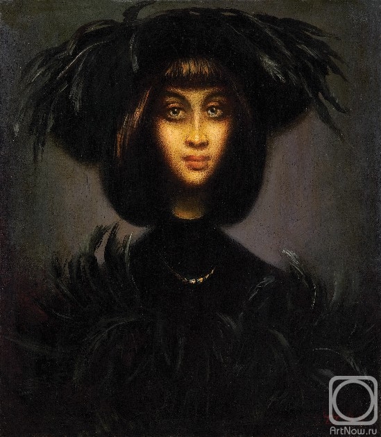 Siproshvili Givi. Lady in a hat with feathers