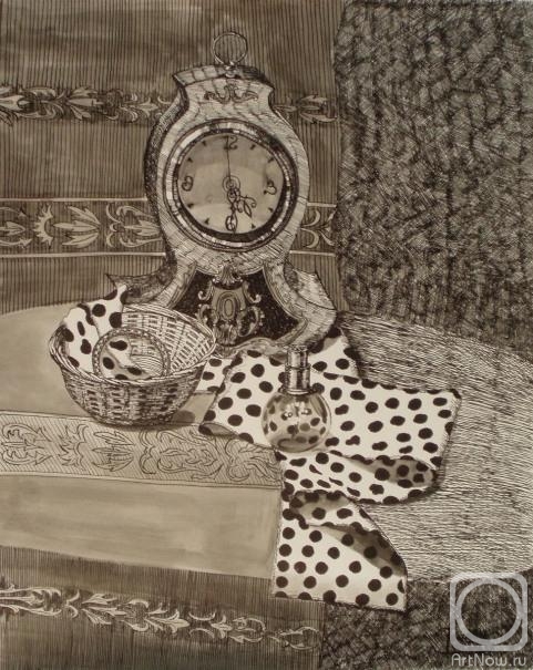 Lukaneva Larissa. Still Life with Clock and Bracelet