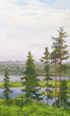 Trifonych. View of the river Kubanka