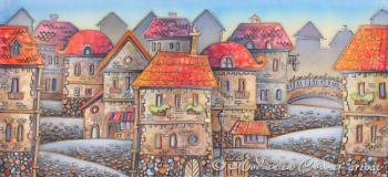 Batik "Old Town with Red Roofs"