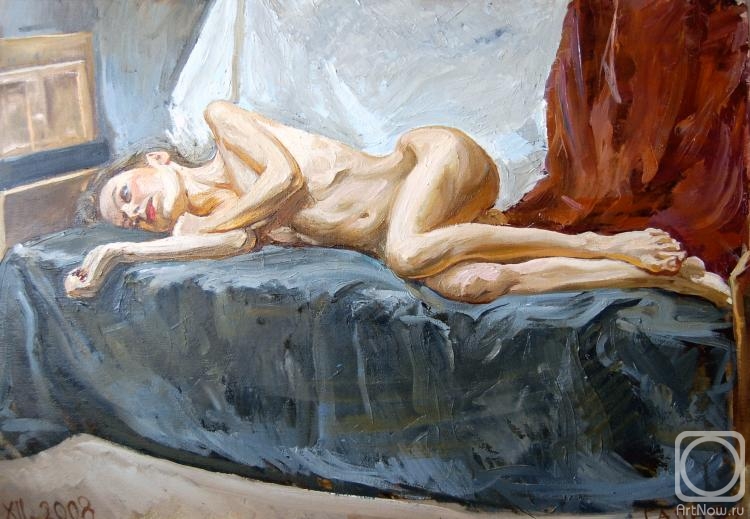 Dobrovolskaya Gayane. A girl lies on the bed