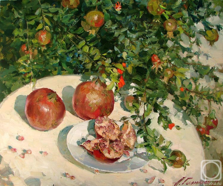 Galimov Azat. Still life under a pomegranate tree