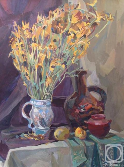 Petrovskaya-Petovraji Olga. Still-life with orange flowers