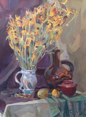 Still-life with orange flowers. Petrovskaya-Petovraji Olga