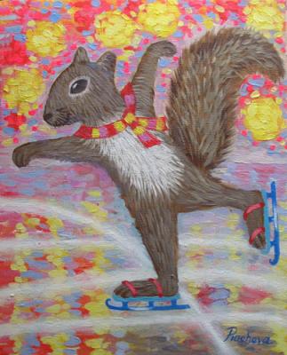 Squirrel on a Skating Rink. Piacheva Natalia