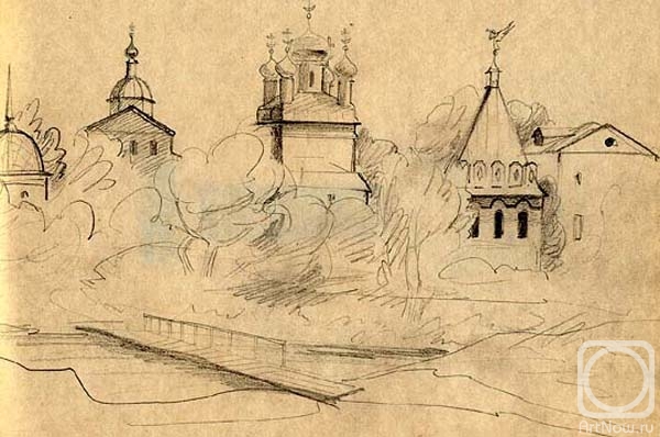 Gerasimov Vladimir. Optina Pustyn, sketches 3