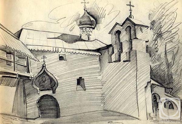 Gerasimov Vladimir. Pechora, sketch 3 (Pskov-Caves Monastery)