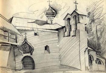 Pechora, sketch 3 (Pskov-Caves Monastery). Gerasimov Vladimir
