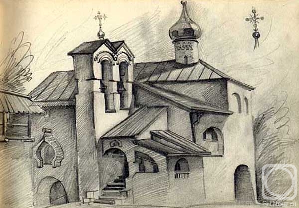 Gerasimov Vladimir. Pechora, sketch 2 (Pskov-Caves Monastery)