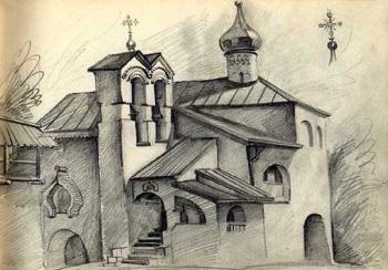 Pechora, sketch 2 (Pskov-Caves Monastery) (). Gerasimov Vladimir