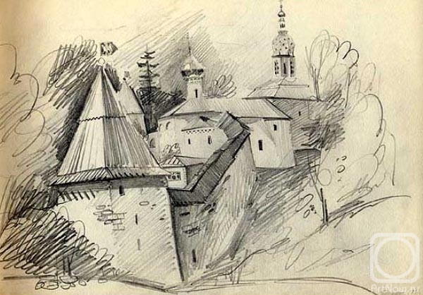 Gerasimov Vladimir. Pechora, sketch 1 (Pskov-Caves Monastery)