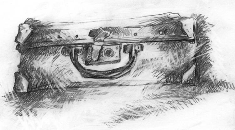 Mishura Vladimir. a sketch of an old suitcase