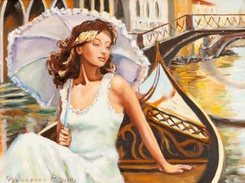 Girl with a Venetian umbrella. Fedosenko Roman