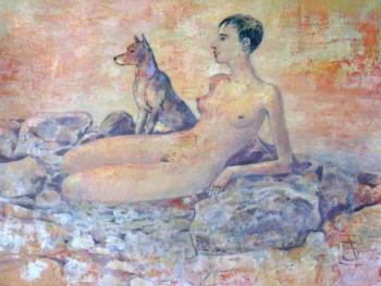 Girl and the dog. Lavrova Olga