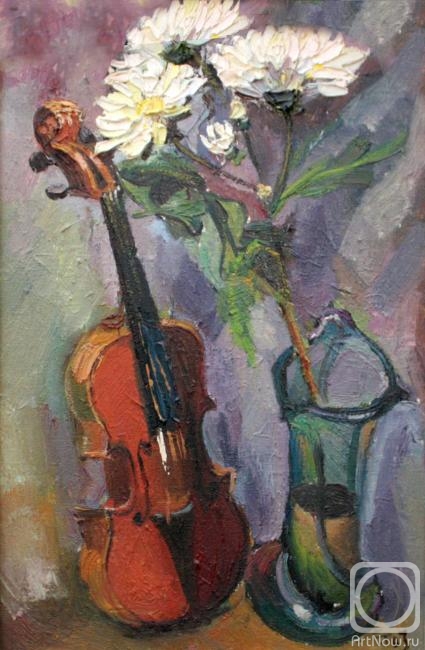 Trofimov Evgeniy. Chrysanthemums and violin