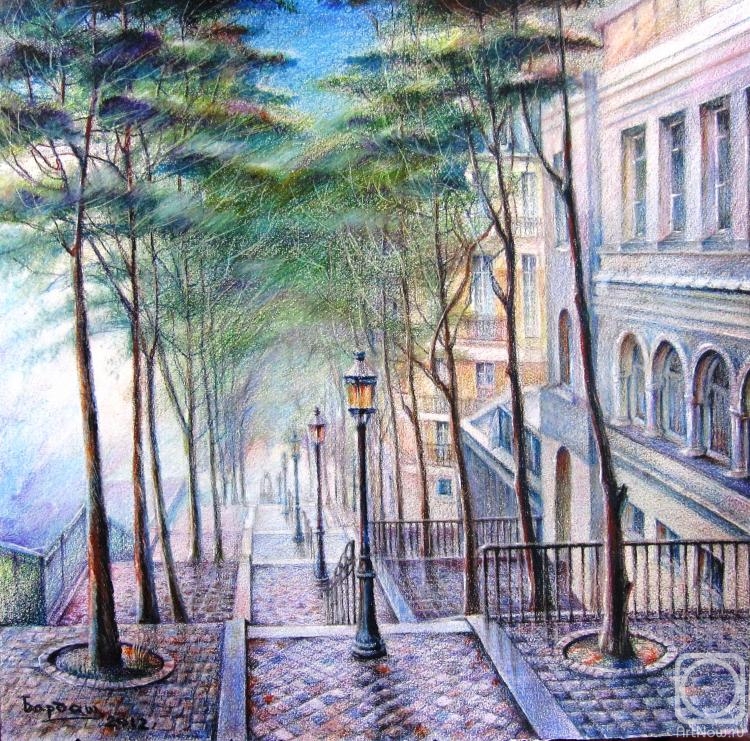 Картины цветными карандашами пейзаж