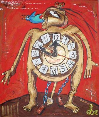 Gilded clock with cuckoo. Yevdokimov Sergej